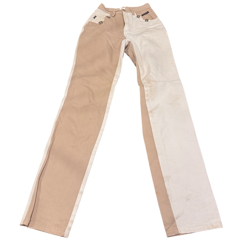 Vintage 80s Western Ethics Two Tone High Waist Western Jeans Concho Buttons